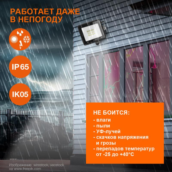 Прожектор светодиодный 150Вт 6500К IP65 13500лм ДО LEDVANCE 4058075709430