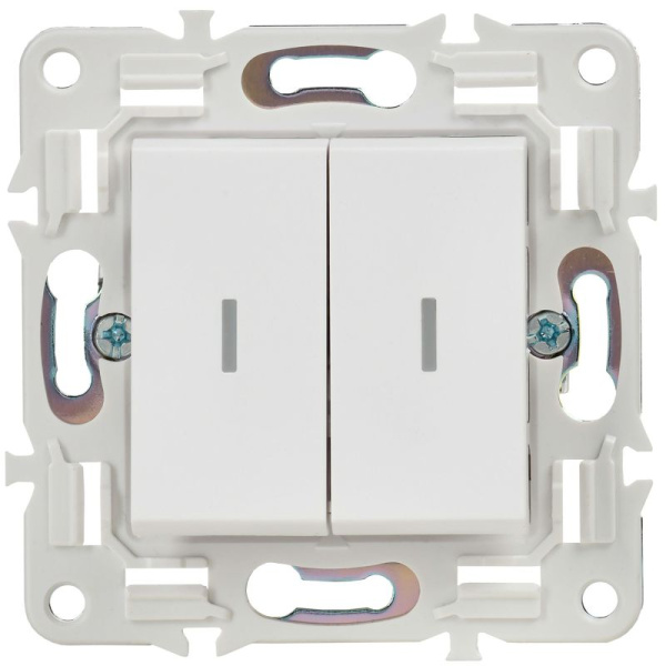 Выключатель 2-кл. SKANDY 10А SK-V09W с индикацией арктич. бел. IEK SK-V20-1-10-K01