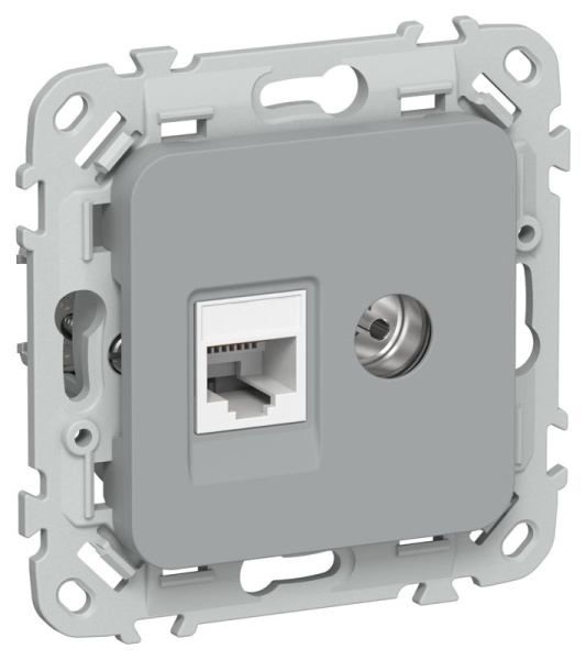 Розетка 2-м СП FLITE РКТВ5е-2-0-ФлС RJ45/TV кат.5E UTP механизм сер. IEK FI-AK22-1-K03