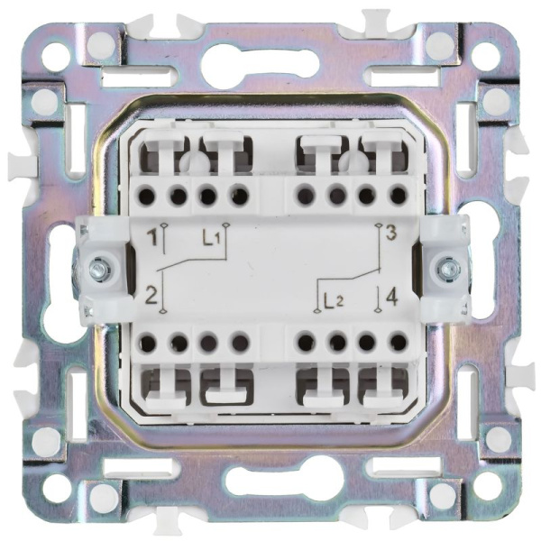 Выключатель проходной 2-кл. SKANDY 10А SK-V05Sh шампань IEK SK-V22-0-10-K37