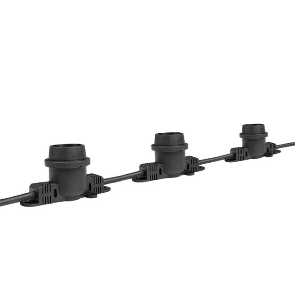 Гирлянда уличная "Белт-лайт" PBL-S40/L241.5 Black E27 IP65 24м 40ламп 1.5м шнур соедин. в линию max750Вт (лампы не в комплекте; возможно использование с фитолампами в теплице) черн. JazzWay 5058255