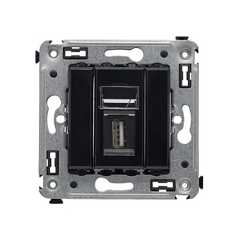 Розетка USB 2.0 1-м СП Avanti "Черный квадрат" тип А-А DKC 4402403