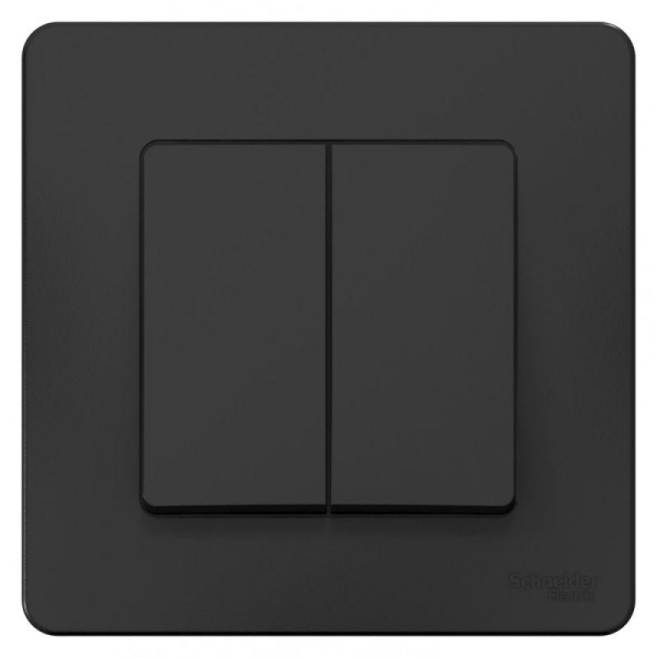 Переключатель проходной 2-кл. СП Blanca 10А IP20 (сх. 6+6) 250В антрацит SE BLNVS106606