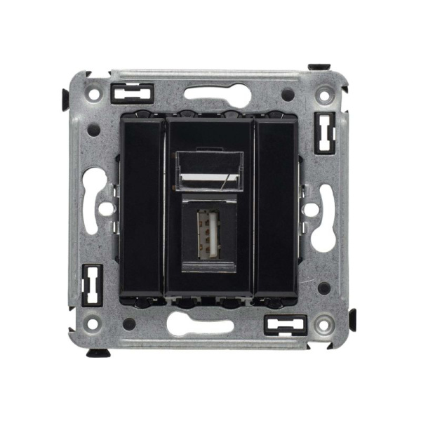 Розетка USB 2.0 1-м СП Avanti "Черный квадрат" тип А-А DKC 4402403