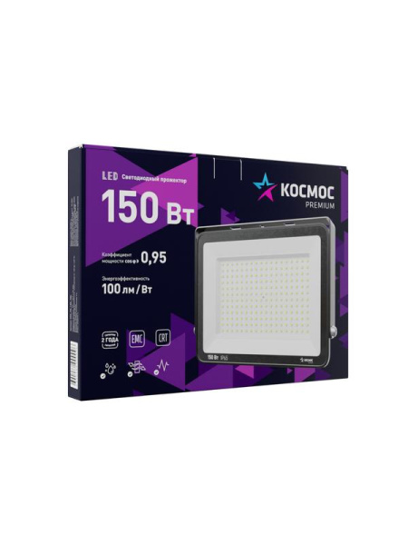 Прожектор светодиодный PREMIUM 150Вт 6500К 15000лм IP65 КОСМОС KOS_PR_LED_150