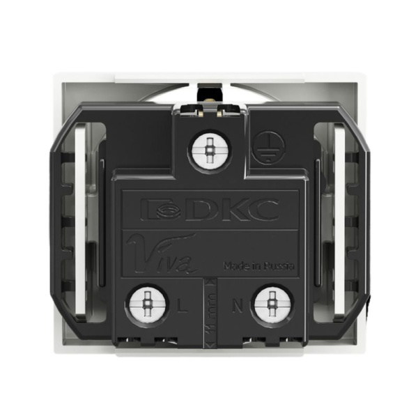 Розетка 1-м 2мод. Viva 16А IP20 2P+E с заземл. защ. шторки бел. DKC 45005