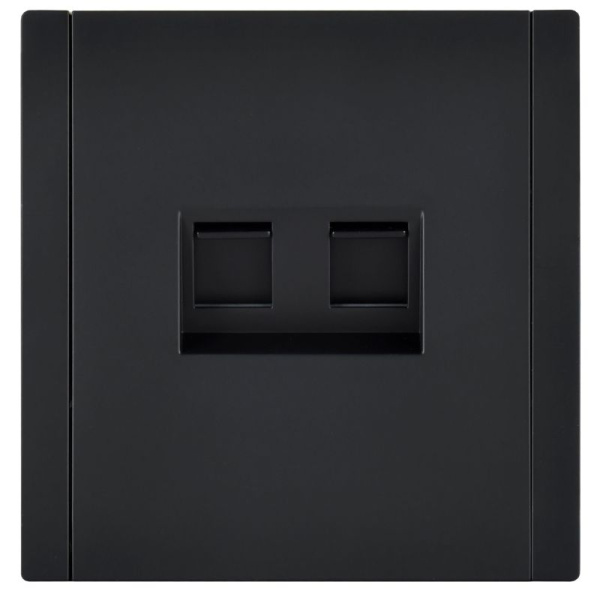 Розетка компьютерная 2-м RJ45 кат.6 FORTE&PIANO FP134 черн. IEK FP-K20-2-K02