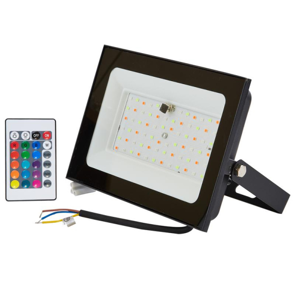Прожектор светодиодный ULF-F60-50W/RGB IP65 200-240В мультиколор пульт ДУ BLACK Uniel UL-00011855
