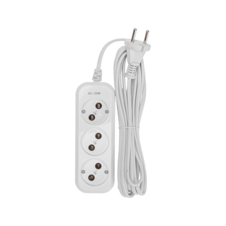Удлинитель 3х5м без заземл. 2х0.75 бел. PROCONNECT 13-4207