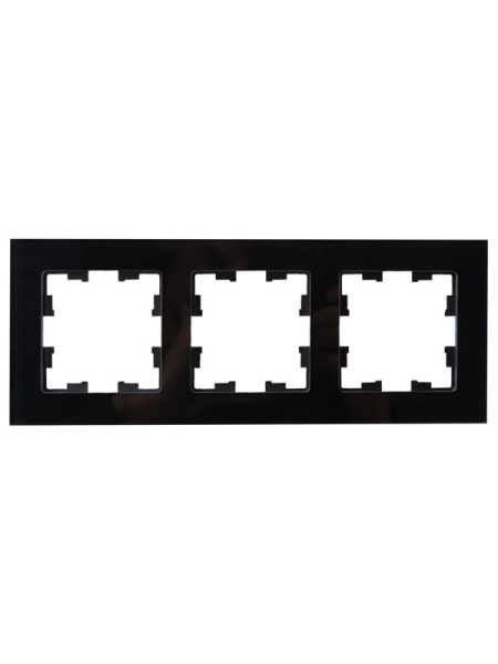 Рамка 3-м BRITE РУ-3-2-БрЧ стекло черн. IEK BR-M32-G-K02