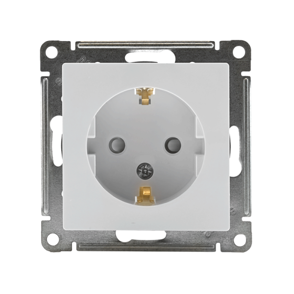 Розетка 1-м СП AtlasDesign 16А IP20 с заземл. защ. шторки механизм бел. SE ATN000145
