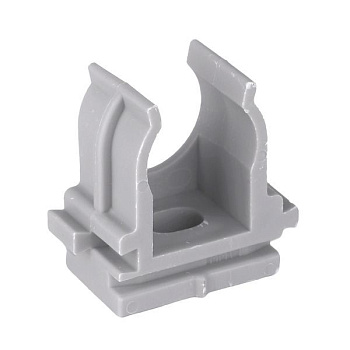 Держатель для труб (клипса) для ручного монтажа d16мм сер. Plast (уп.10шт) EKF derj-z-16sn-r
