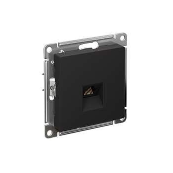 Розетка компьютерная 1-м AtlasDesign RJ45 кат.5E механизм карбон SE ATN001083