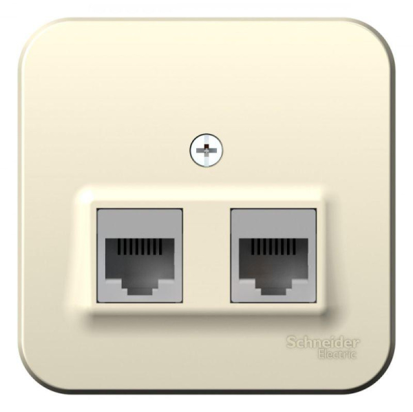 Розетка компьютерная 2-м ОП Blanca RJ45 кат.5E с изолир. пластиной молочн. SE BLNIA045452