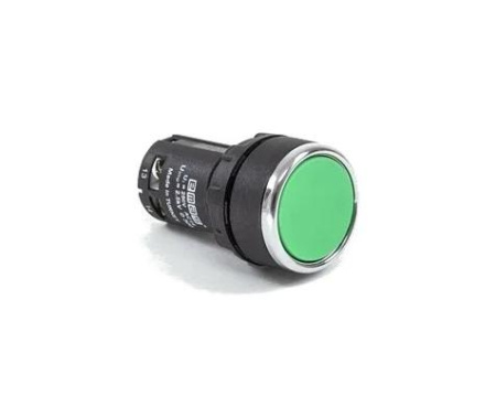 Кнопка нажимная моноблочная 22мм IP 40 2НЗ зел. EMAS MB202DY