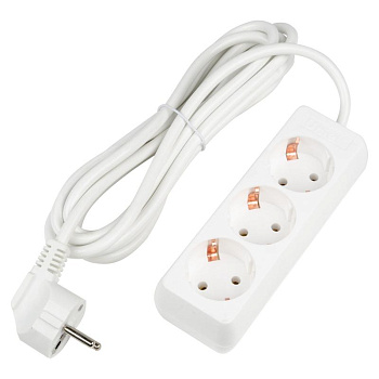 Удлинитель 3х3м с заземл. 16А Ultra S-GCU3-3 WHITE бел. Uniel UL-00010001