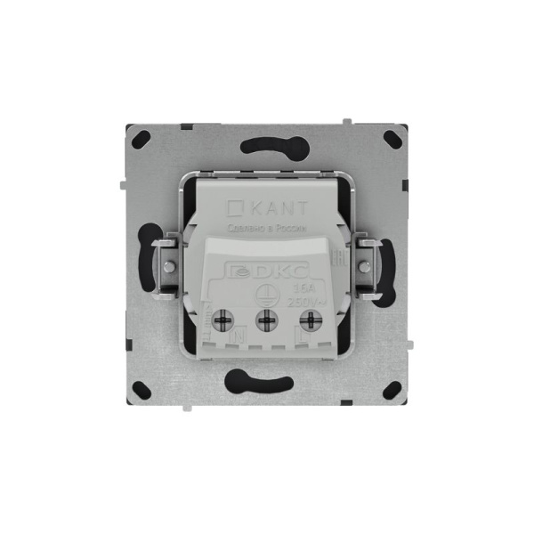 Розетка силовая KANT 2P+E без шторки черн. уголь DKC 7012033