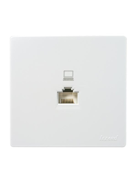 Розетка компьютерная 1-м ОП RJ45 LETO бел. LEZARD 752-0200-139