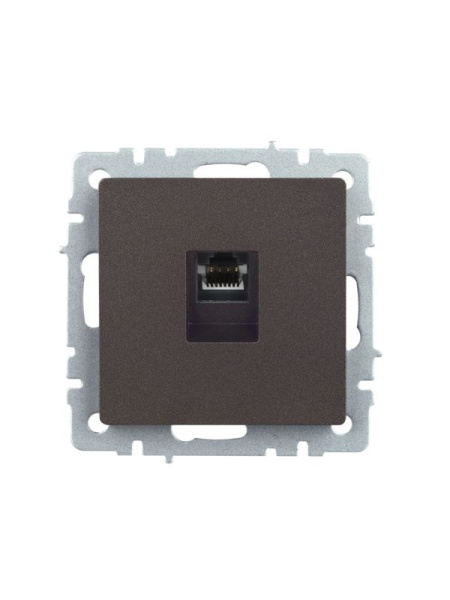 Розетка компьютерная СП RJ45 кат.5E BRITE РК10-БрТБ механизм бронза IEK BR-K10-1-K45