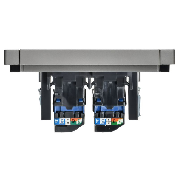 Розетка компьютерная 2-м RJ45 кат.6 FORTE&PIANO FP534 сталь IEK FP-K20-2-K46
