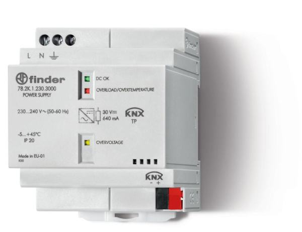Источник питания импульсный вход 110...240В AC / выход 29B DC 640мА KNX Bus FINDER 782K12303000