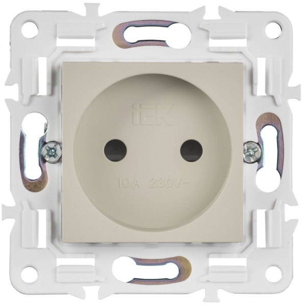 Розетка SKANDY 10А без заземл. защ. шторки SK-R01B беж. IEK SK-R13-10-K10