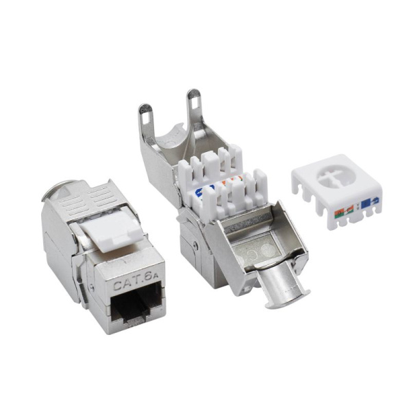 Патч-панель модульная 19дюйм 1U CAT6A 24 порта RJ45 экранир. DKC RN6APPF24