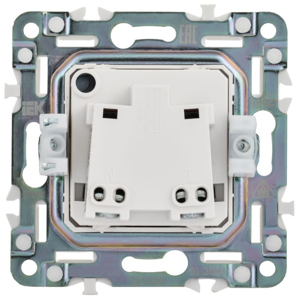 Розетка SKANDY 10А без заземл. без защ. шторок SK-R02N никель IEK SK-R10-10-K50
