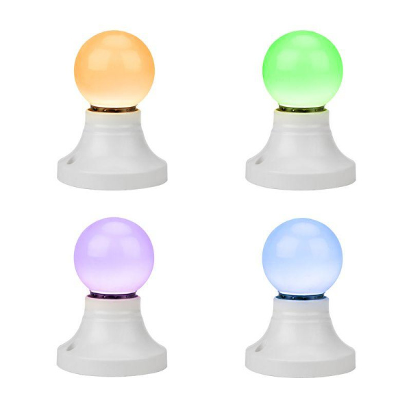 Лампа светодиодная шар E27 3LED d45мм RGB Neon-Night 405-513