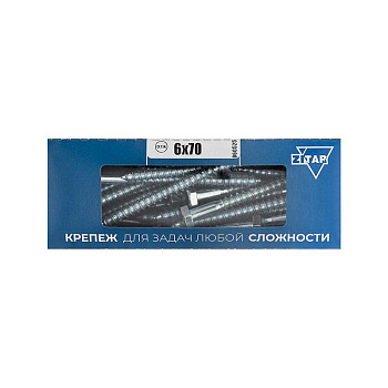 Болт сантехнический 6х70 DIN 571 оцинк. (уп.40шт) Tech-Krep/Zitar 126549