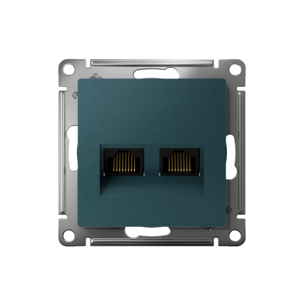 Розетка компьютерная 2-м AtlasDesign RJ45 кат.5E механизм изумруд SE ATN000885