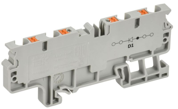 Колодка клеммная ARMAFIX CP4/4(E)D1 четырехпроводная с встроен. диодом IEK AF-CT22-07-22-K03-004