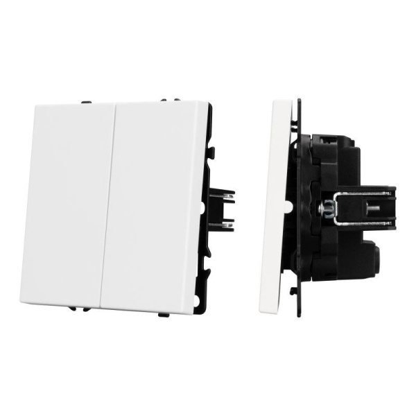 Выключатель перекрестный 2-кл. ARL NOBE SWT-MKX2-SFPL-WH 10А 250В софт-тач бел. кварц Arlight 061795(1)