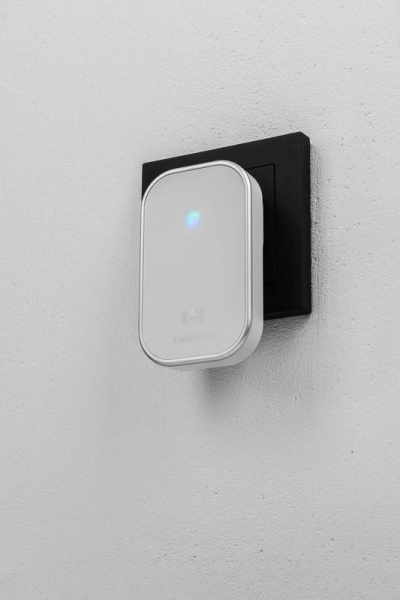 Звонок беспроводной дверной кинетический NoBattCall 38 мелодий 150м IP68 бел. Rexant 73-0003