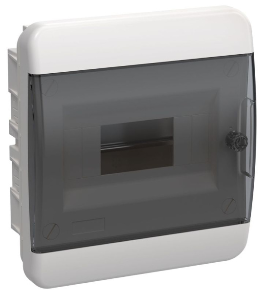 Корпус ЩРВ-П-8 TEKFOR IP41 черн. прозр. дверь пластик. IEK TF5-KP12-V-08-41-K01-K03