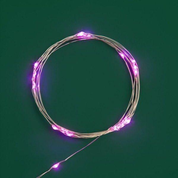 Гирлянда светодиодная "Роса" 2м 20LED роз. 2Вт 4.5В IP20 провод прозр. Neon-Night 303-007