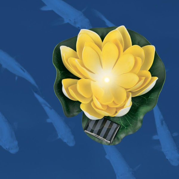 Светильник садовый USL-S-827/PT060 YELLOW WATERLILY IP44 на солнечной батарее "Желтая кувшинка" плавающ. 1 светодиод тепл. бел. свет. Uniel UL-00011600