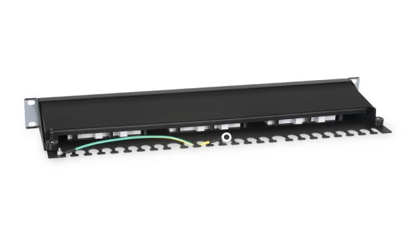 Патч-панель 19дюйм 1U 24 порта RJ45 кат.5E Dual IDC PL-24-Cat.5e-SH-Dual IDC полностью экранир. Cabeus 7002c