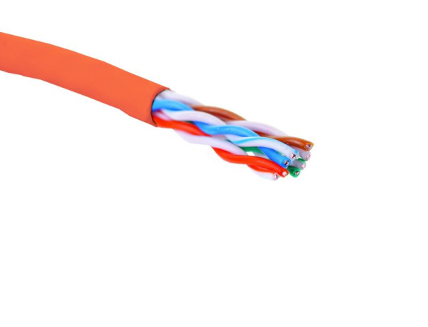 Кабель U/UTP кат.5E 4 пары 24 AWG нгA-HF внутр. прокладки красн. коробка (305м) Eurolan 19C-U5-12RD-B305