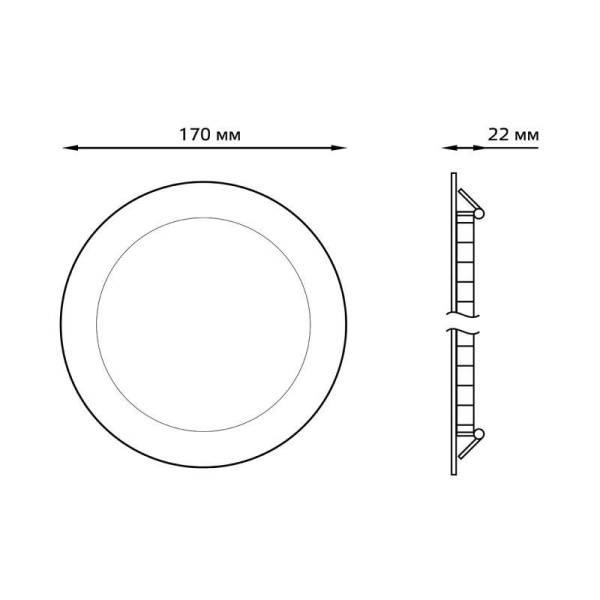 Светильник светодиодный Slim 15Вт 3000К IP20 990лм 220-240В ДВО круг бел. GAUSS 939111115