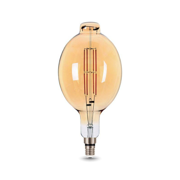 Лампа светодиодная филаментная Black Filament 8Вт BT180 золотая 2400К тепл. бел. E27 780лм GAUSS 151802008