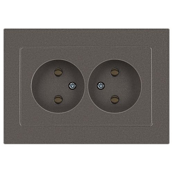 Розетка 2-м СП Accent 6-204-09 16А IP20 250В 2P AL/CU титан Intro Б0063433