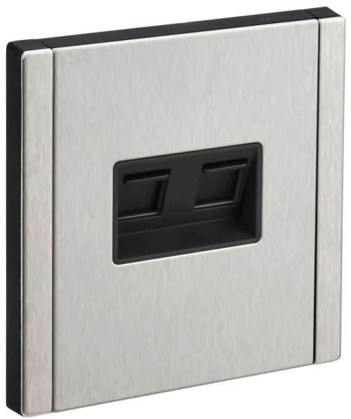 Розетка компьютерная 2-м СП FORTE&PIANO FP733M RJ45 кат.5E IP20 никель IEK FP-K20-1-M-K50