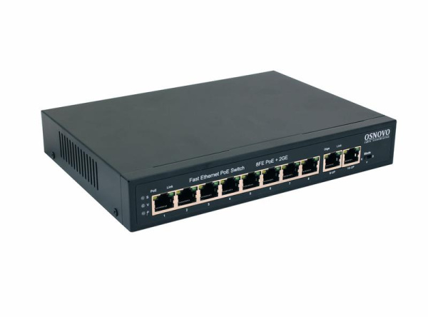 Коммутатор PoE SW-20820(120Вт) Fast Ethernet на 10 RJ45 портов OSNOVO 13233