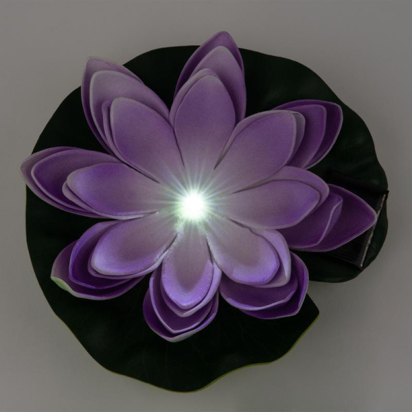 Светильник садовый USL-S-828/PT060 PURPLE WATERLILY IP44 на солнечной батарее "Фиолетовая кувшинка" плавающ. 1 светодиод тепл. бел. свет. Uniel UL-00011601
