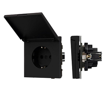 Розетка 1-м СП SCT-TENDO-MCP-SFPL-BK 16А IP44 230В влагозащ. механизм Arlight 054599