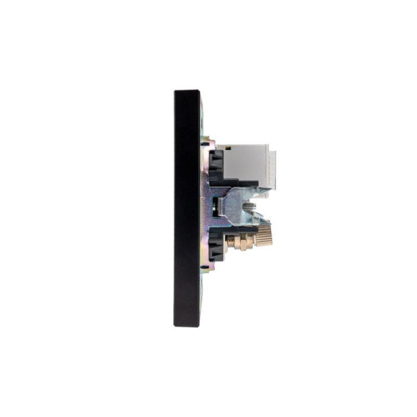 Розетка компьютерная + телевизионная СП STRONG MIELE RJ45 кат.6 + TV антрацит Kranz KR-78-0722-5