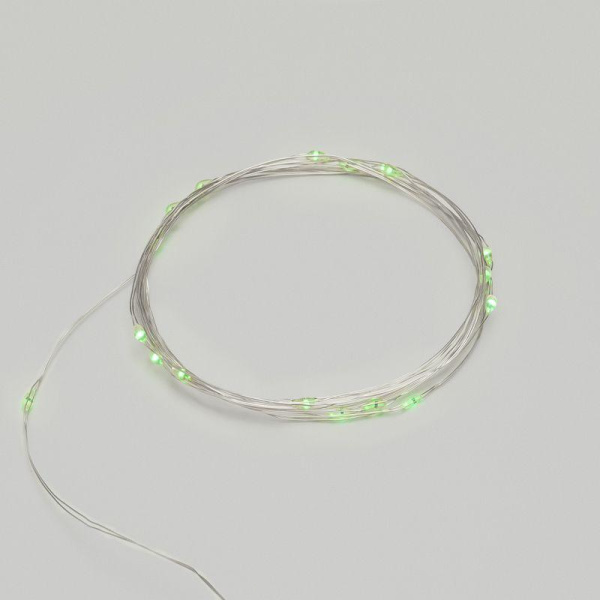 Гирлянда светодиодная "Роса" 2м 20LED зел. 2Вт 4.5В IP20 провод прозр. Neon-Night 303-008