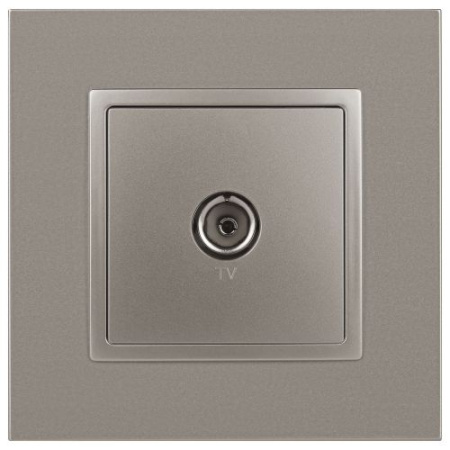 Розетка телевизионная одиночная TV Elegance 14-3101-16 титан Эра Б0065760