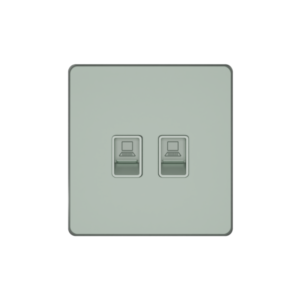 Розетка информационная 2-м СП Systeme Infinity RJ45 кат.6 IP20 таежное утро SE FSE000888